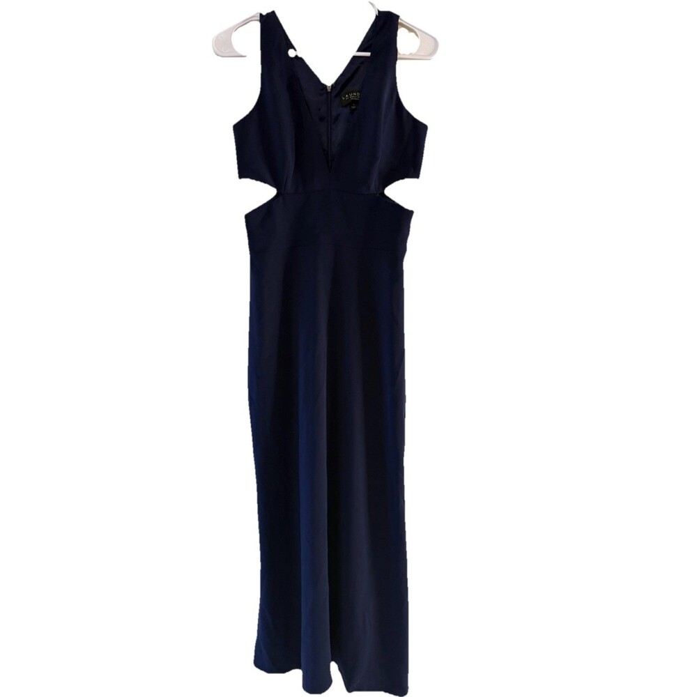 Laundry by‎ Shelli Segal Navy Blue Cutout Maxi Gown Dress Women’s Size 4